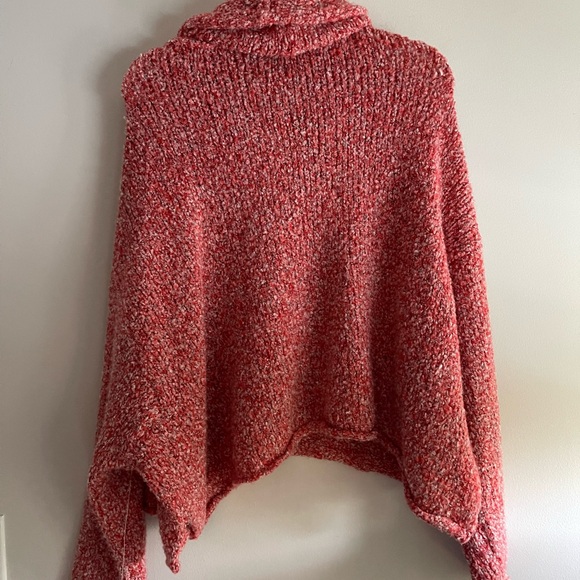 NWT Free People BFF Cowl Neck Oversized Crop Sweater - Scarlet Flame, size small - Picture 8 of 11